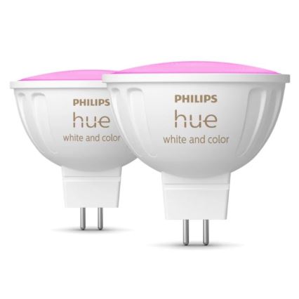 Komplet 4x zatemnjivih LED RGBW žarnic Philips Hue WHITE AND COLOR AMBIANCE GU5,3/MR16/6,3W/12V 2000-6500K