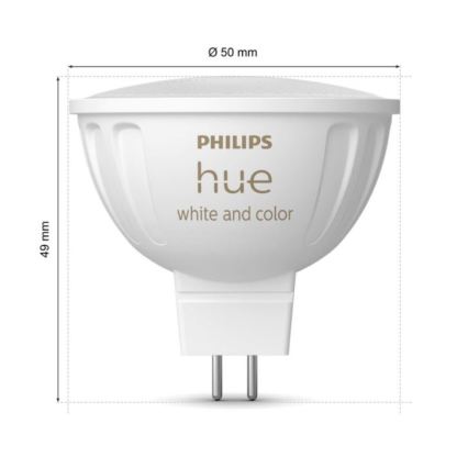 Komplet 4x zatemnjivih LED RGBW žarnic Philips Hue WHITE AND COLOR AMBIANCE GU5,3/MR16/6,3W/12V 2000-6500K