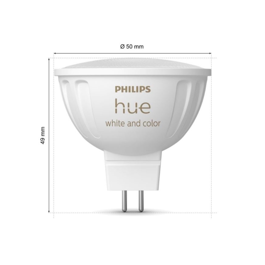 Komplet 4x zatemnjivih LED RGBW žarnic Philips Hue WHITE AND COLOR AMBIANCE GU5,3/MR16/6,3W/12V 2000-6500K
