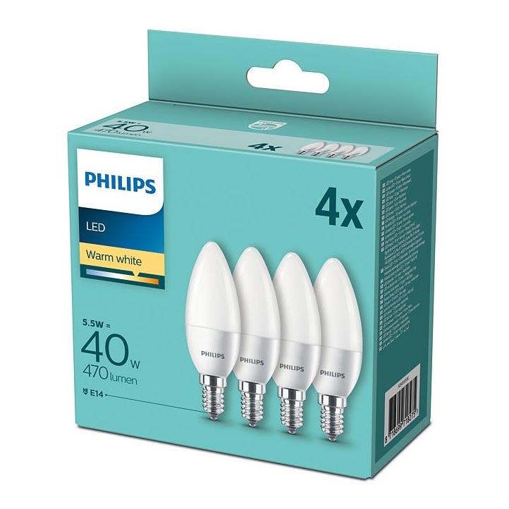 KOMPLET 4x LED Žarnica Philips E14/5,5W/230V 2700K