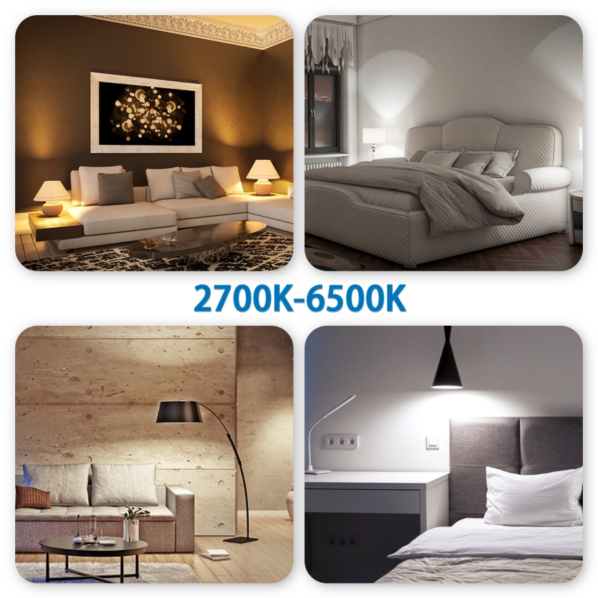 Komplet 4x pametnih zatemljivih LED RGBW žarnic GU10/4,9W/230V 2700-6500K - Aigostar