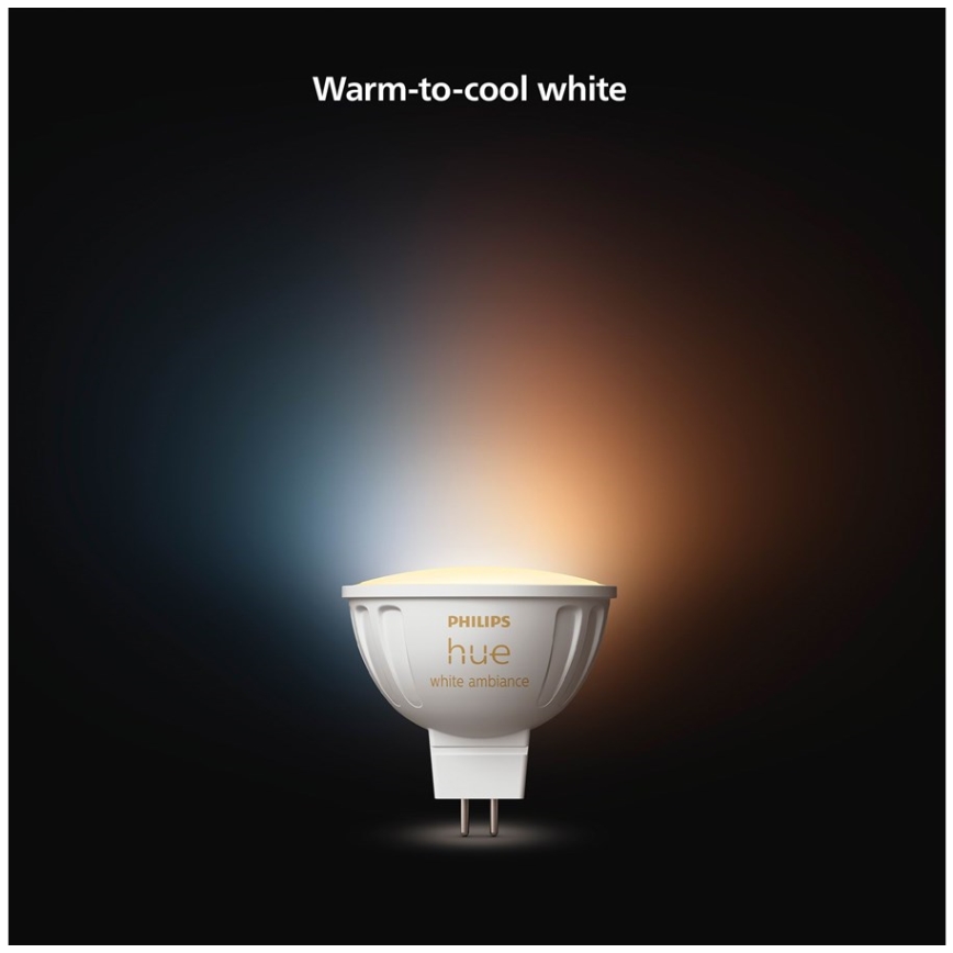 Komplet 4x LED žarnic z zatemnitvijo Philips Hue WHITE AMBIANCE GU5,3/MR16/5,1W/12V 2200-6500K