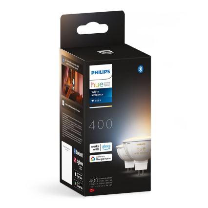 Komplet 4x LED žarnic z zatemnitvijo Philips Hue WHITE AMBIANCE GU5,3/MR16/5,1W/12V 2200-6500K