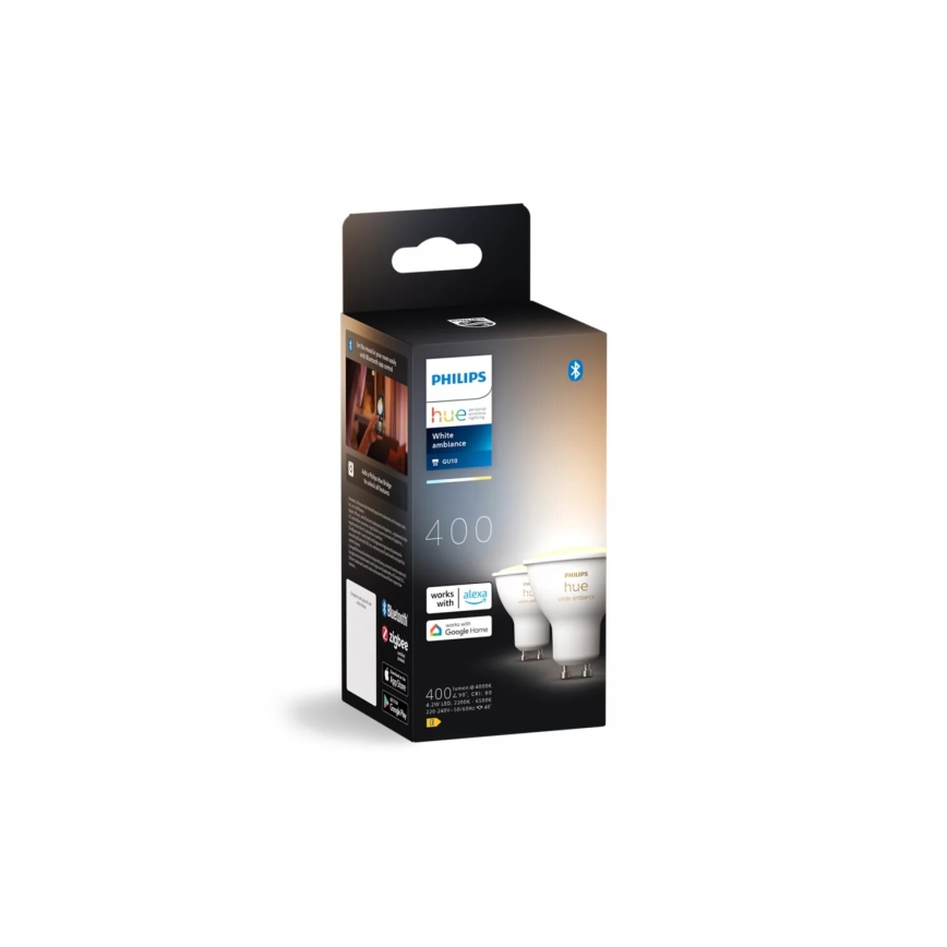 Komplet 4x zatemnjivih LED žarnic Philips Hue WHITE AMBIANCE GU10/4,2W/230V 2200-6500K