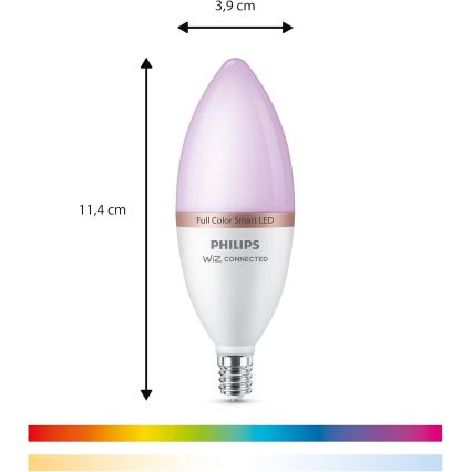 Komplet 4x LED RGB zatemnljivih žarnic Philips SMART C37 E14/4,9W/230V 2200-6500K