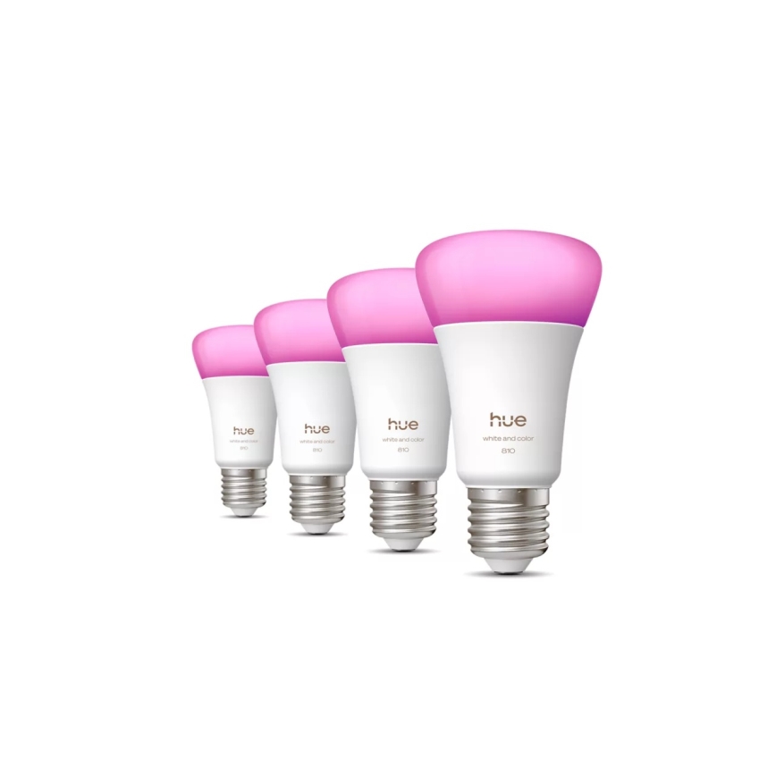 Komplet 4x zatemnljivih LED žarnic Philips Hue WHITE AND COLOR AMBIANCE E27/6W/230V 1000-20000K