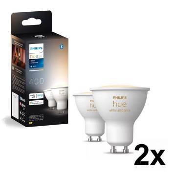 Komplet 4x zatemnjivih LED žarnic Philips Hue WHITE AMBIANCE GU10/4,2W/230V 2200-6500K