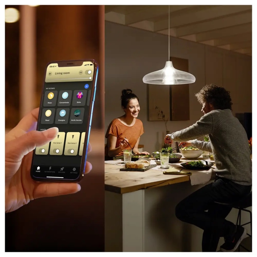 Komplet 4x zatemnljivih LED žarnic Philips Hue WHITE E27/7W/230V 2700K