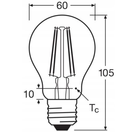 Komplet 5 LED žarnic BASE CLASSIC FILAMENT A60 E27/7W/230V 4000K - Osram