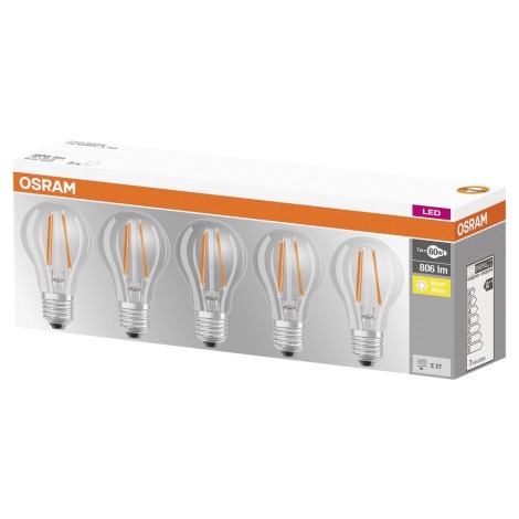 KOMPLET 5x LED Žarnica VINTAGE A60 E27/6,5W/230V 2700K - Osram