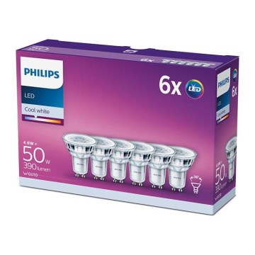 Komplet 6x LED žarnic Philips GU10/4,6W/230V 4000K