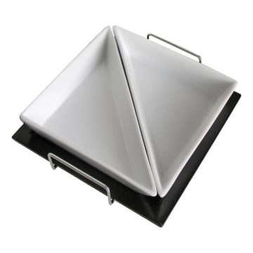 Komplet skled s pladnjem TORO, 2 kosa, keramika/les