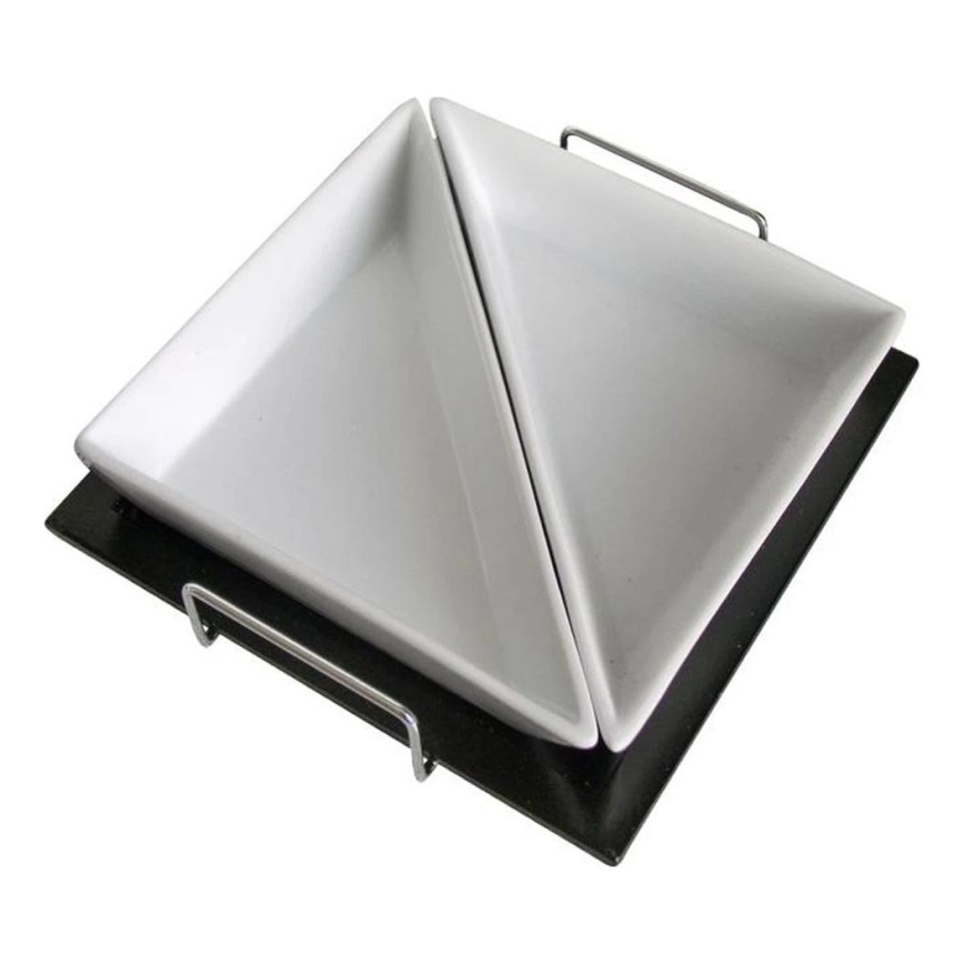 Komplet skled s pladnjem TORO, 2 kosa, keramika/les