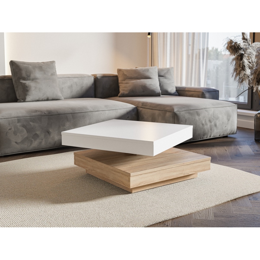 Konferenčna miza TIMO, bela/sonoma hrast