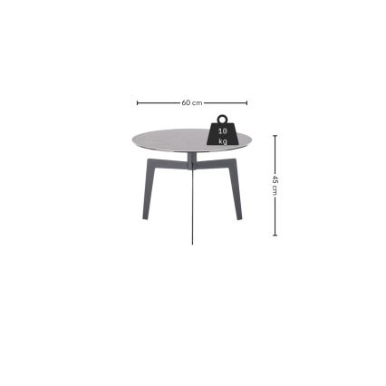 Konferenčna mizica BALANCE, Ø 60 cm, siva/antracit
