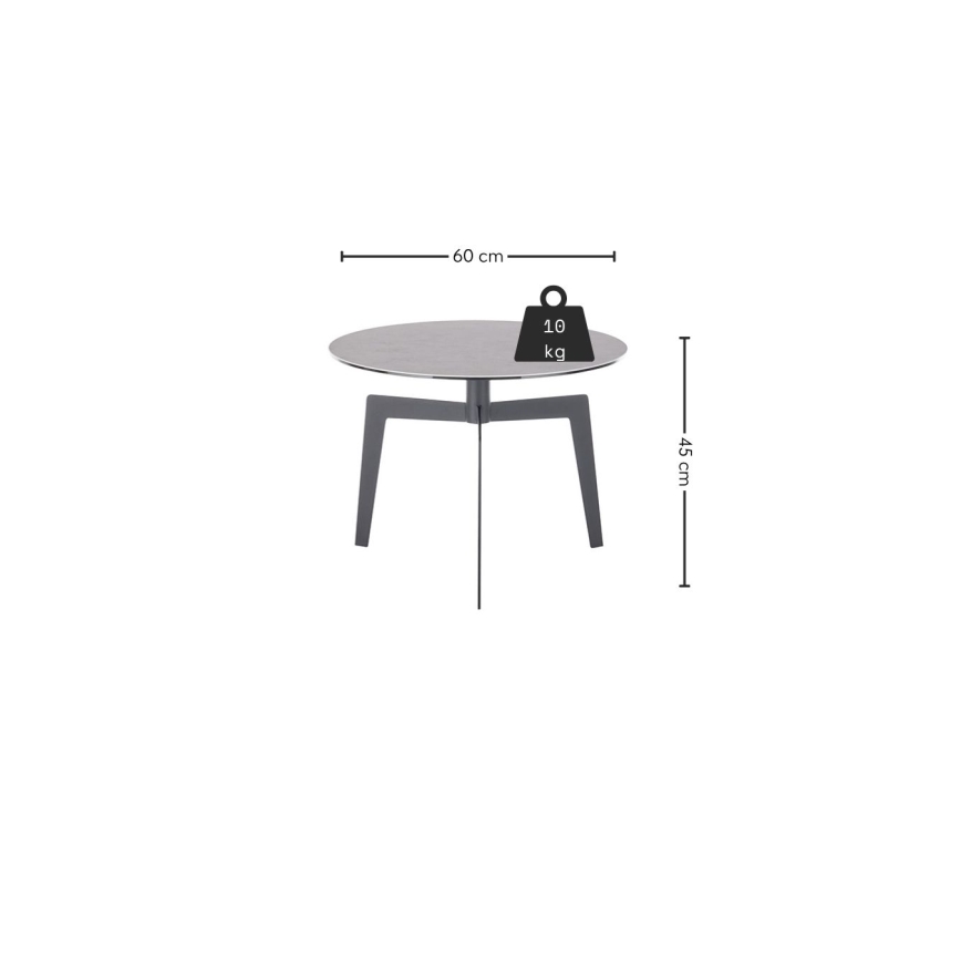 Konferenčna mizica BALANCE, Ø 60 cm, siva/antracit