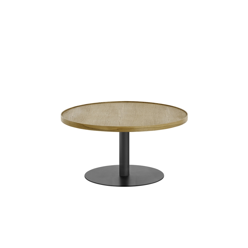Konferenčna mizica FOCUS Ø 80 cm, hrast/črna