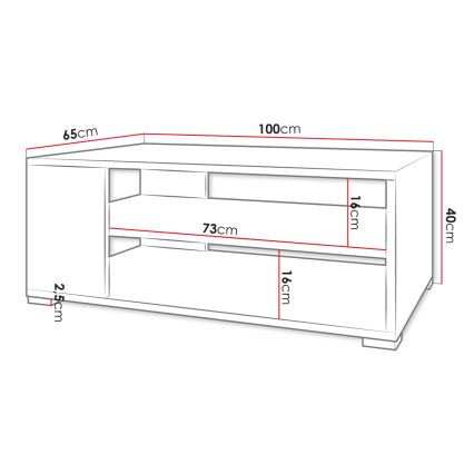 Konferenčna mizica GIMREN 100x40 cm bela