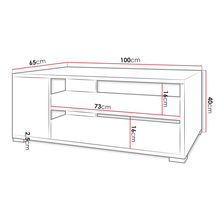 Konferenčna mizica GIMREN 100x40 cm bela