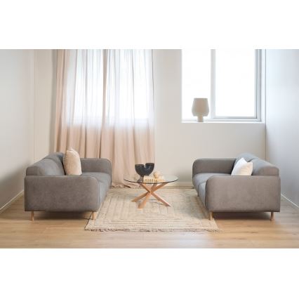 Konferenčna mizica LUCA 82 cm prozorna/hrast