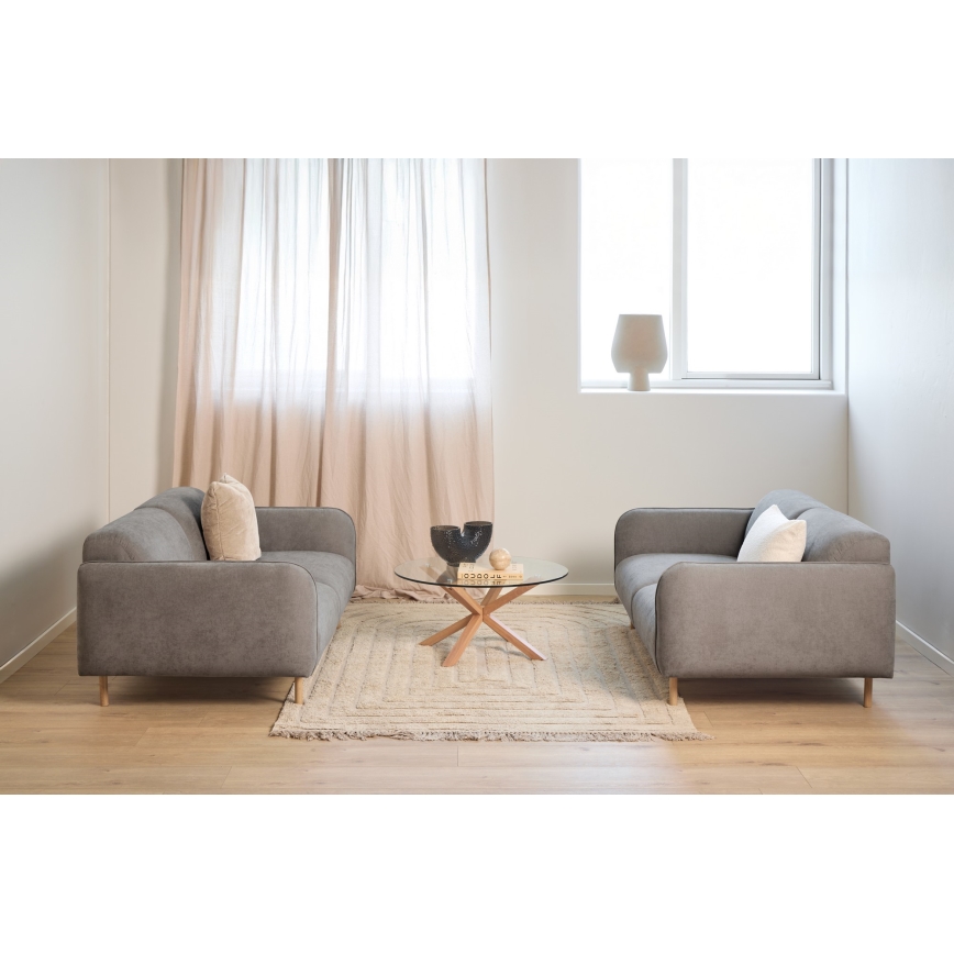 Konferenčna mizica LUCA 82 cm prozorna/hrast