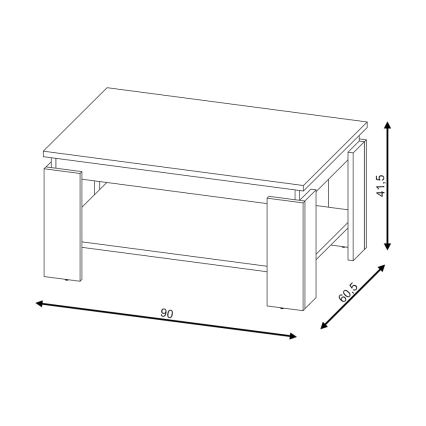 Konferenčna mizica LUNO hrast sonoma/bela