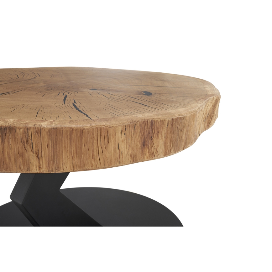 Konferenčna mizica ODIN, premer 75 cm, hrast/črna