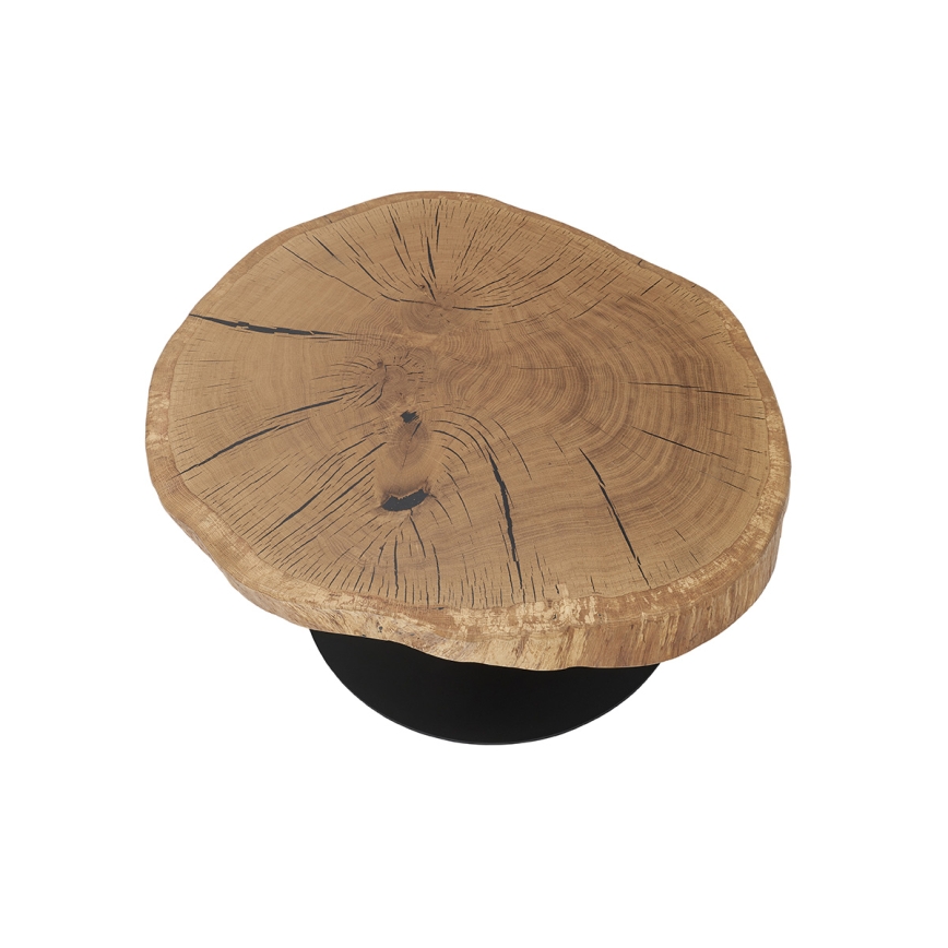 Konferenčna mizica ODIN, premer 75 cm, hrast/črna