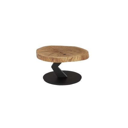 Konferenčna mizica ODIN, premer 75 cm, hrast/črna