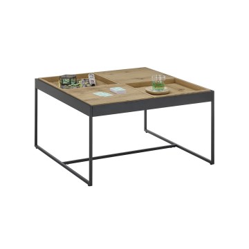 Konferenčna mizica PULSE 83x83 cm hrast/črna