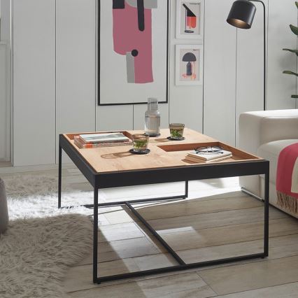 Konferenčna mizica PULSE 83x83 cm hrast/črna