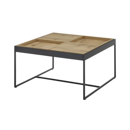 Konferenčna mizica PULSE 83x83 cm hrast/črna