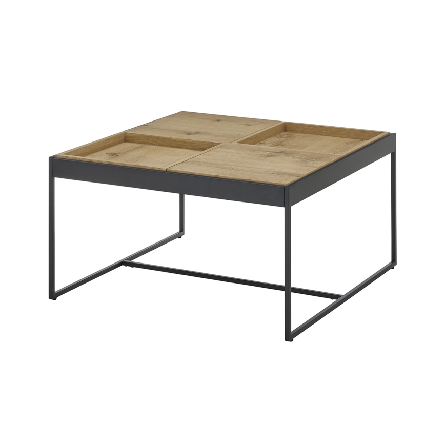 Konferenčna mizica PULSE 83x83 cm hrast/črna