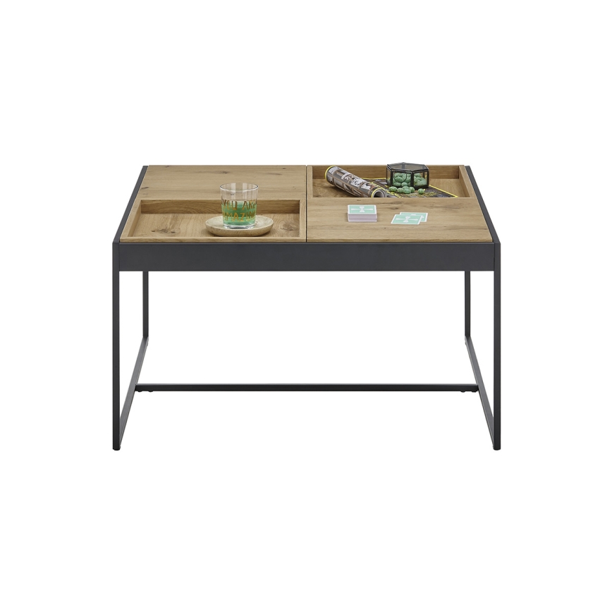 Konferenčna mizica PULSE 83x83 cm hrast/črna