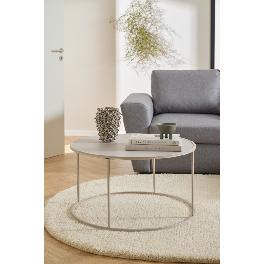 Konferenčna mizica SARON, premer 80 cm, siva