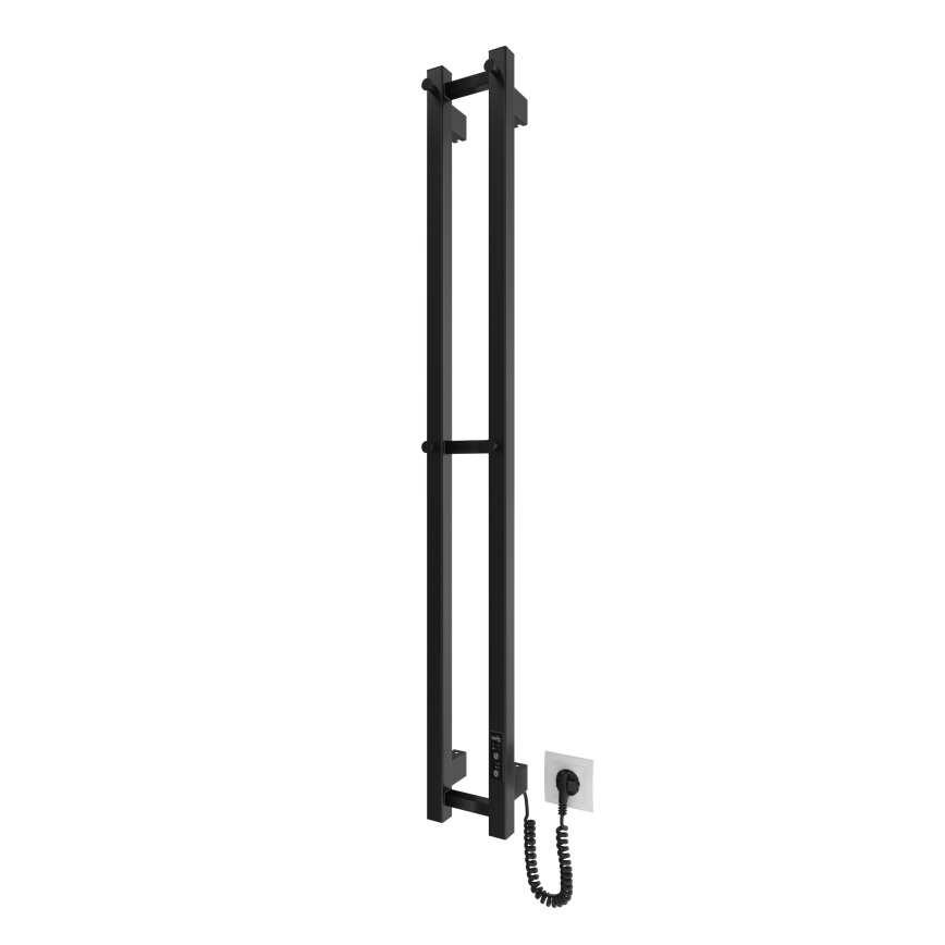 Kopalnica radiator HF SLIM 80W/230V 117x14 cm črna kvadraten