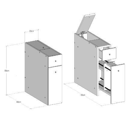 Kopalniška komoda SMART 60x55 cm bela