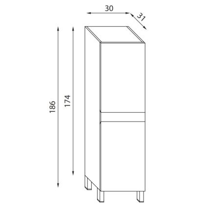 Kopalniška omara KENWOOD 186 cm bela