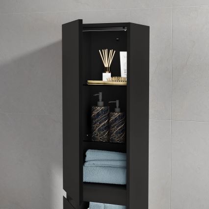 Kopalniška omarica HELSINKI 35x174x32 cm črna