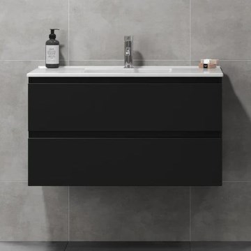 Kopalniška omarica KENWOOD z umivalnikom, 91x50x45 cm, črna