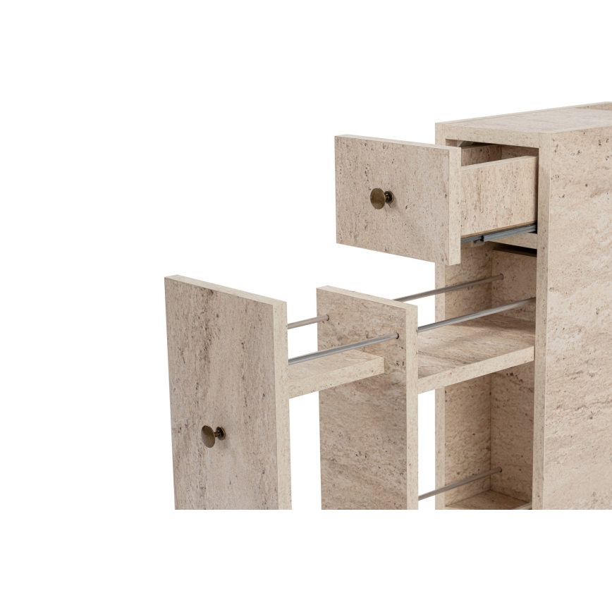 Kopalniška omarica MELODY, marmorni dekor v bež barvi