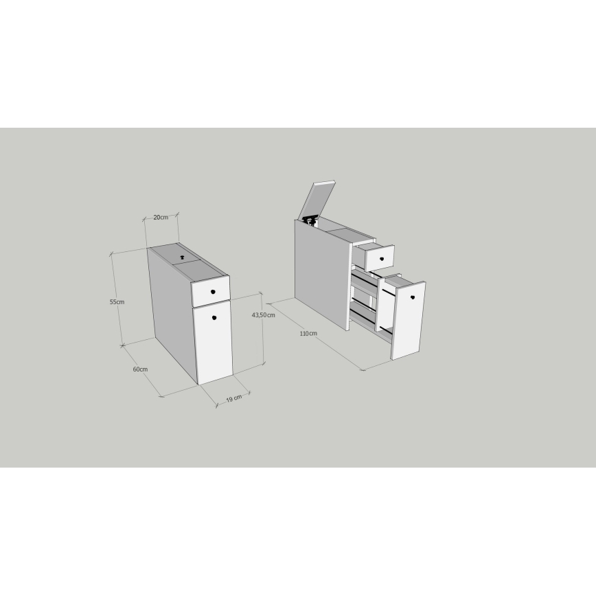 Kopalniška omarica MELODY, marmorni dekor v bež barvi