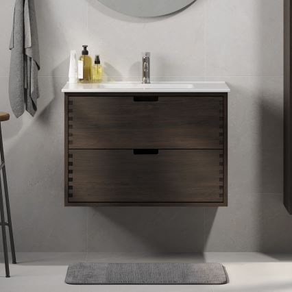 Kopalniška omarica pod umivalnik GRIBSKOV 80 cm rjava/hrast