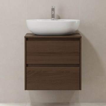 Kopalniška omarica TRONDHEIM za umivalnik 60x57x46 cm oreh