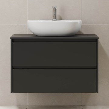 Kopalniška omarica TRONDHEIM za umivalnik 90 x 57 x 46 cm, črna