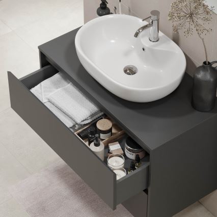 Kopalniška omarica TRONDHEIM za umivalnik 90x57x46 cm antracit