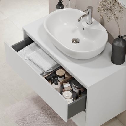 Kopalniška omarica TRONDHEIM za umivalnik 90x57x46 cm bela