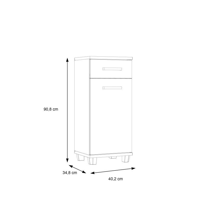 Kopalniška omarica VENOM bela/hrast sonoma