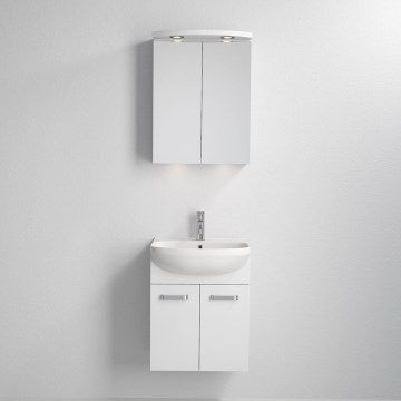 Kopalniška omarica z umivalnikom ASTRID + LED ogledalna omarica 4xLED/4,3W/230V IP44 bela