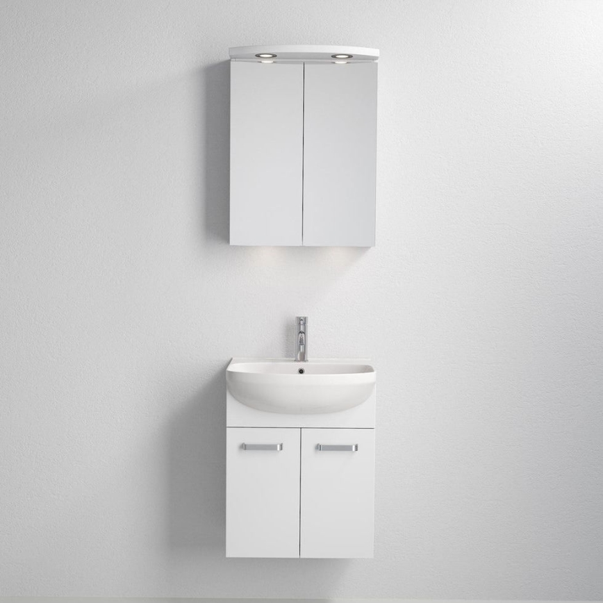 Kopalniška omarica z umivalnikom ASTRID + LED ogledalna omarica 4xLED/4,3W/230V IP44 bela